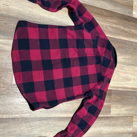 Orvis Womens Small Fuchsia Plaid Flannel Fleece Lined Snap Button Shirt Shacket - Picture 3 of 12